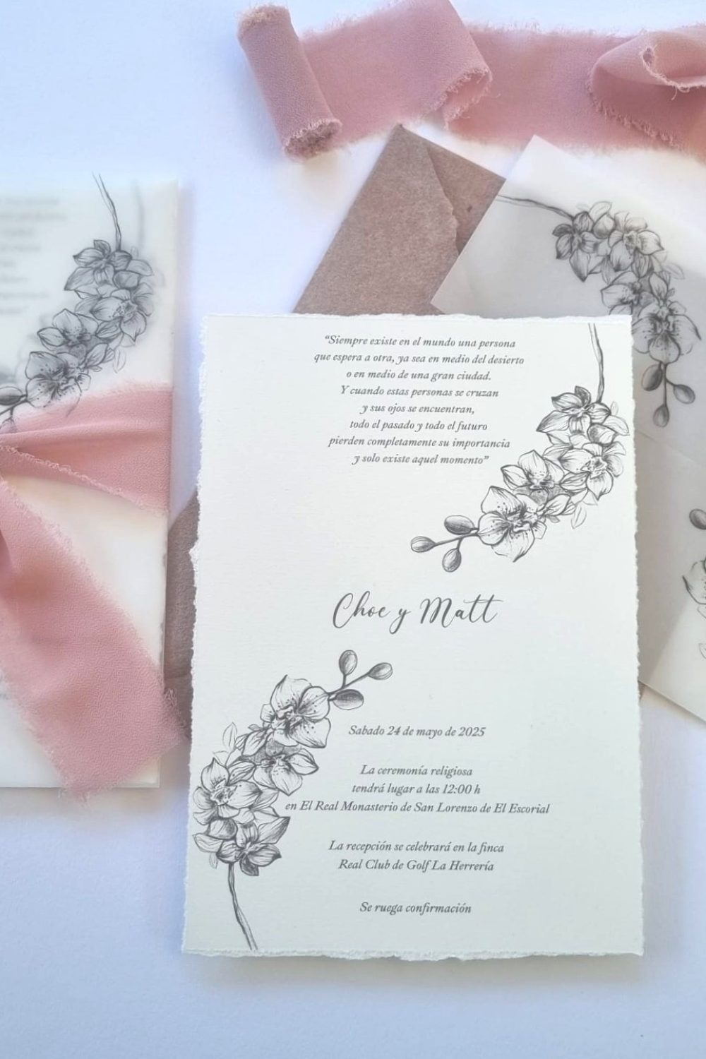 2.invitacion con sobre de papel vegetal sello de lacre y lazada 2.invitacion con sobre de papel vegetal sello de lacre y lazada